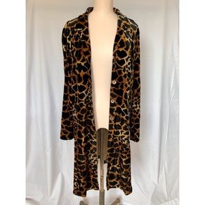 Vintage Animal Print Velvet Duster